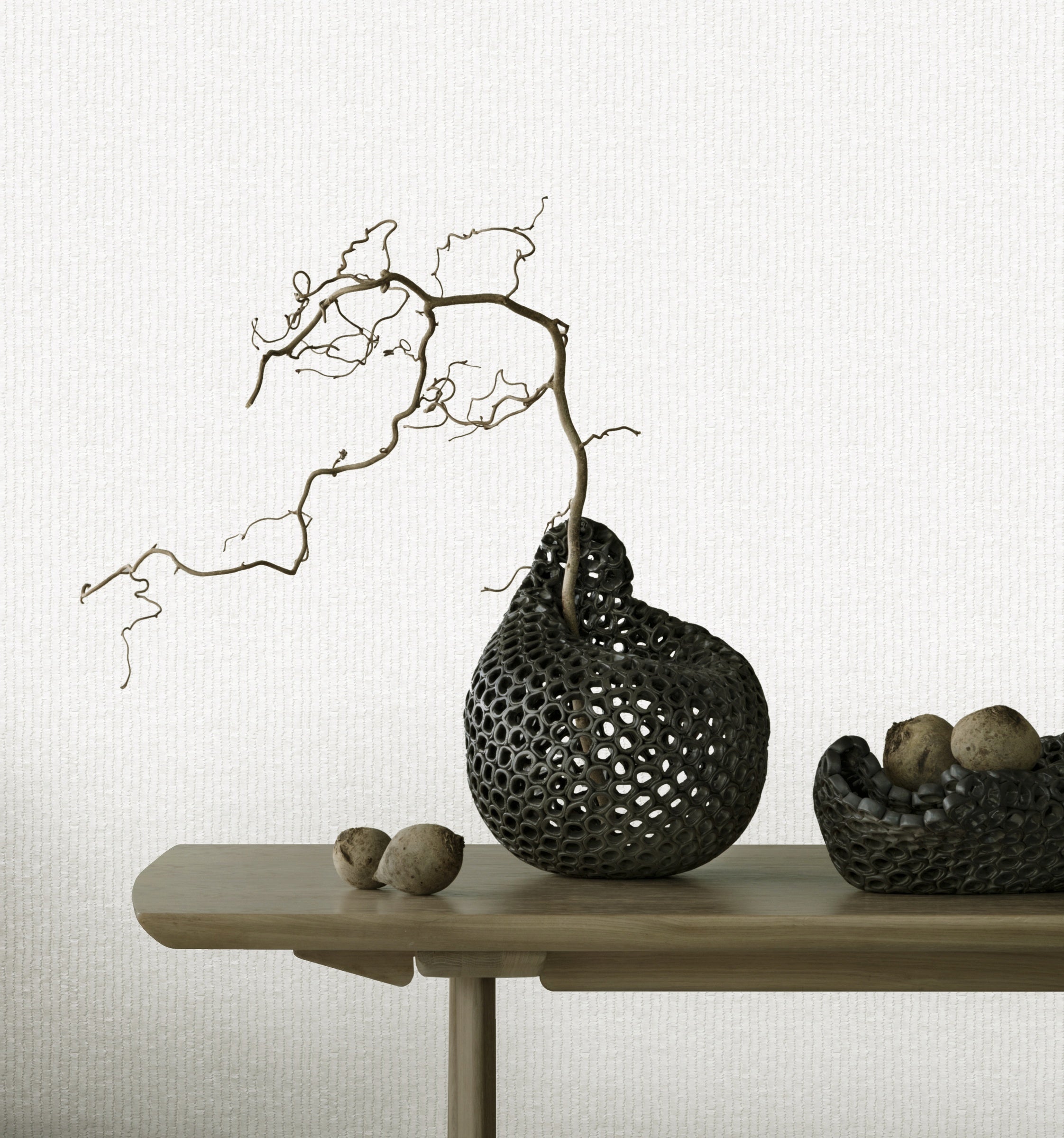 Hookedonwalls Chunky Weaves Ratine 30641 behang sfeerbeeld