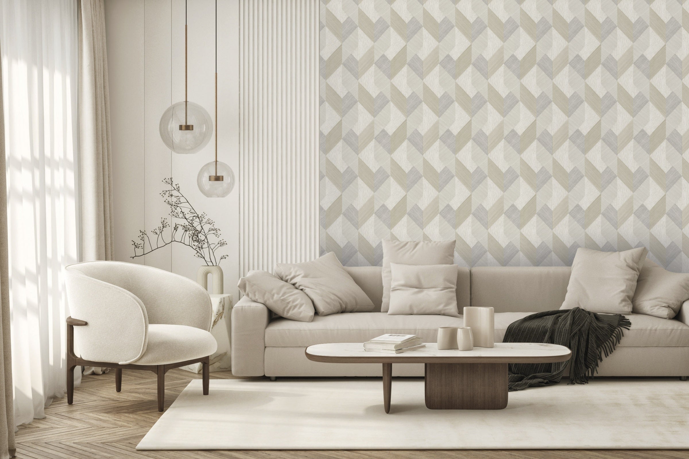 Hookedonwalls Natural Chic Vicentio 32662 behang sfeerbeeld