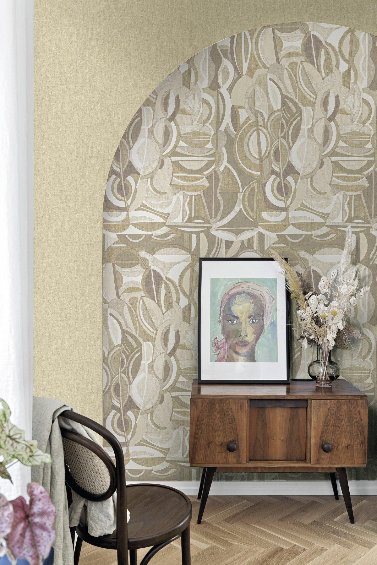Hookedonwalls Linen Lyrics Eclettico 34740 behang sfeerbeeld
