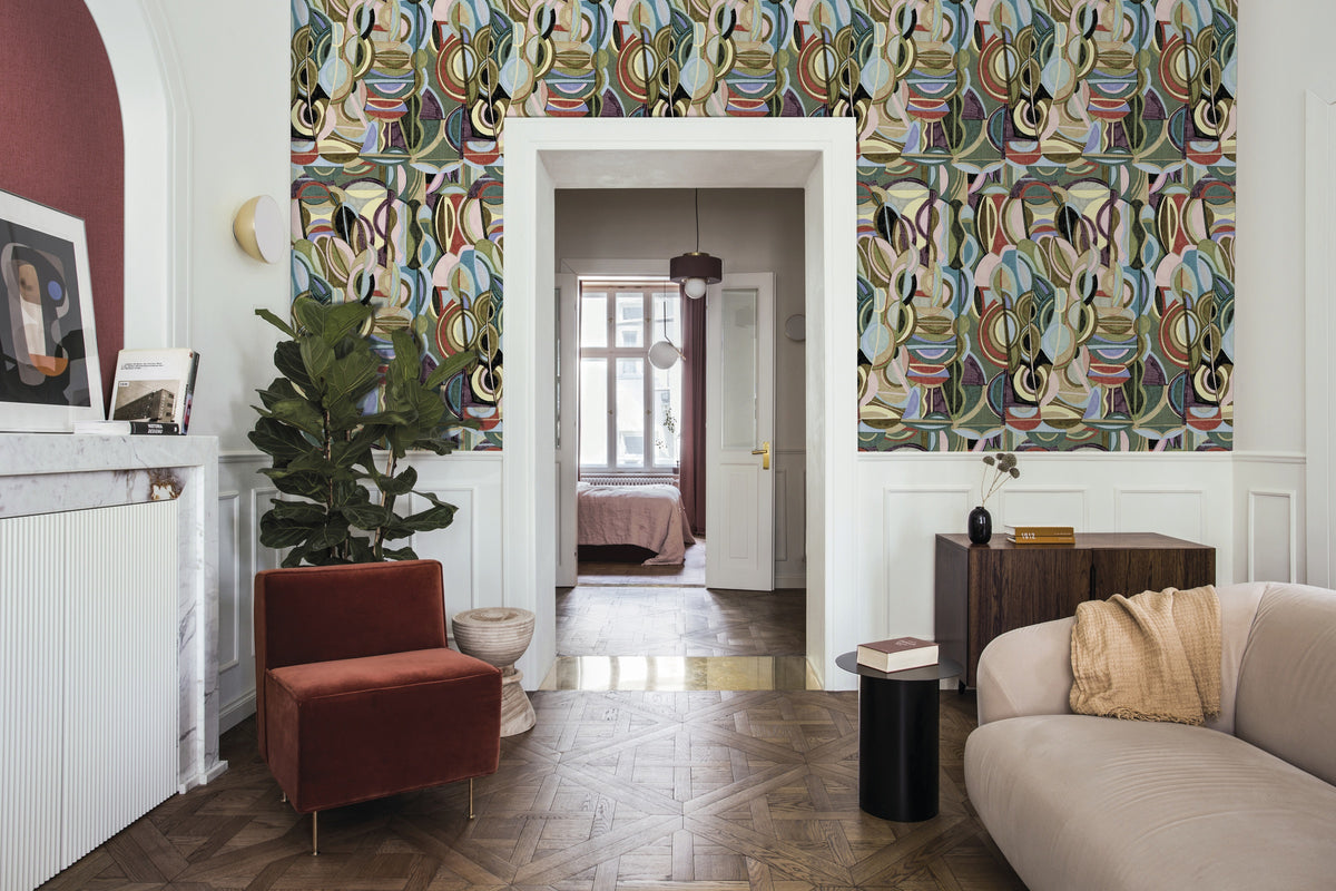 Hookedonwalls Linen Lyrics Eclettico 34742 behang sfeerbeeld