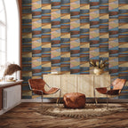 Hookedonwalls Silhouette Color Blocks 34830 behang sfeerbeeld