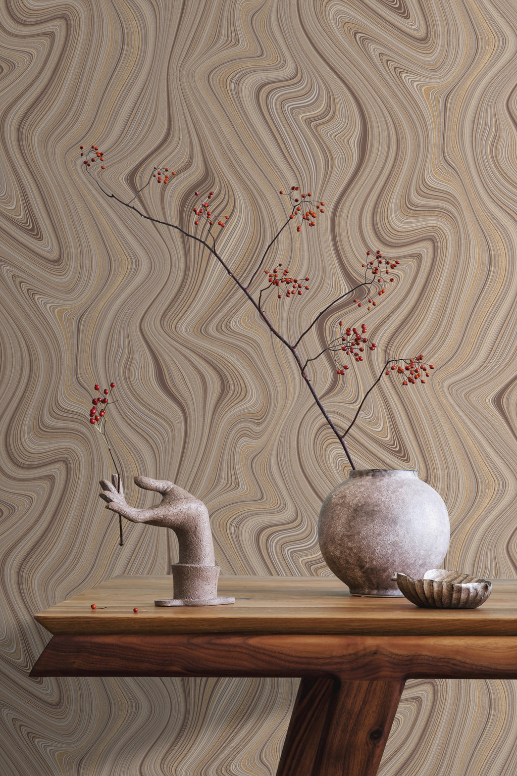 Hookedonwalls Silhouette Organic Lines 34852 behang sfeerbeeld