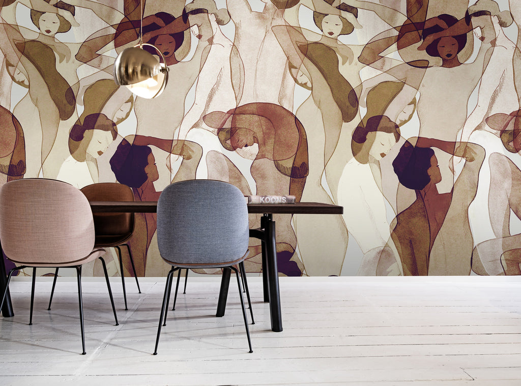 Hookedonwalls Silhouette Models 34870 behang sfeerbeeld