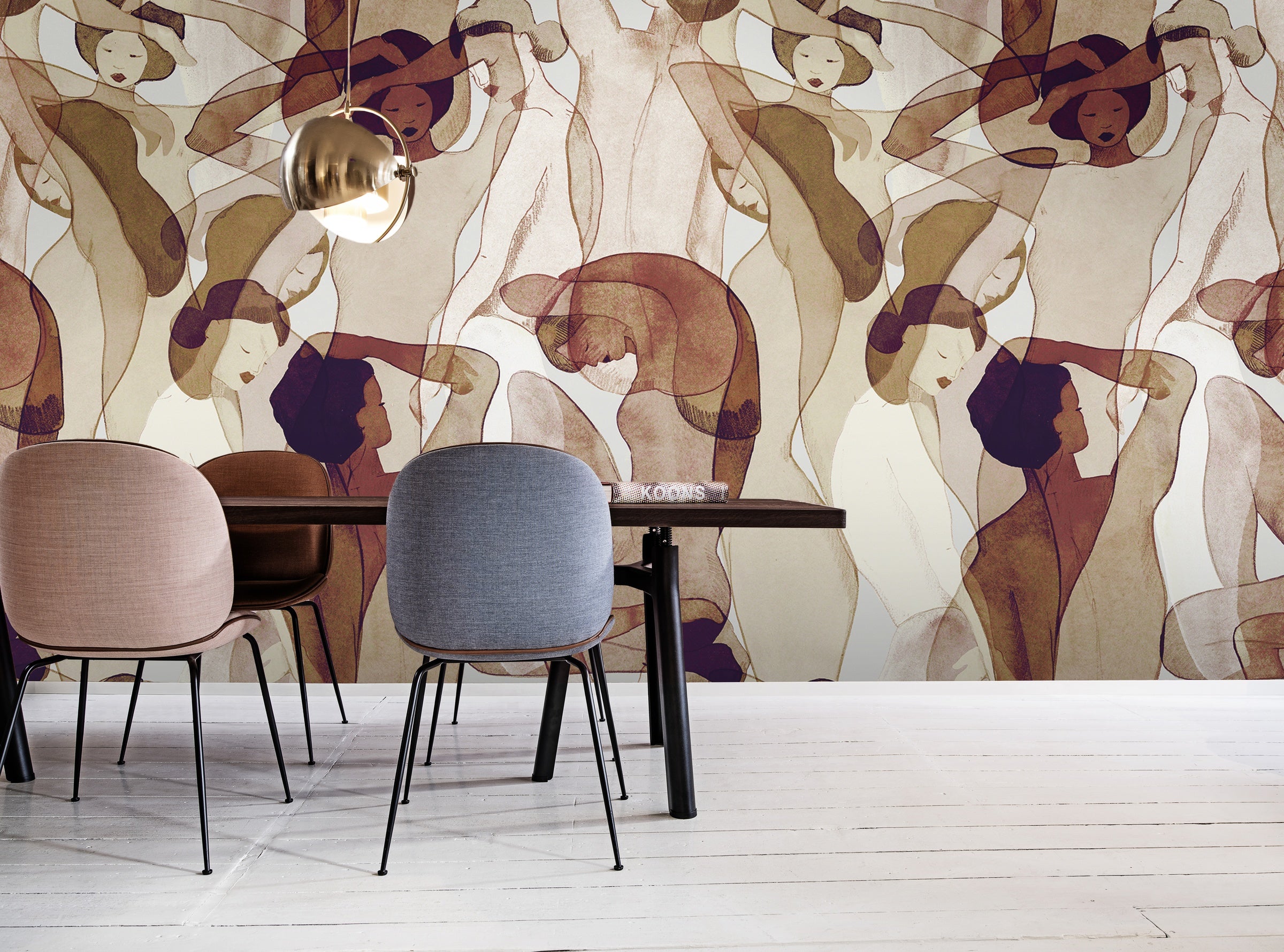 Hookedonwalls Silhouette Models 34870 behang sfeerbeeld