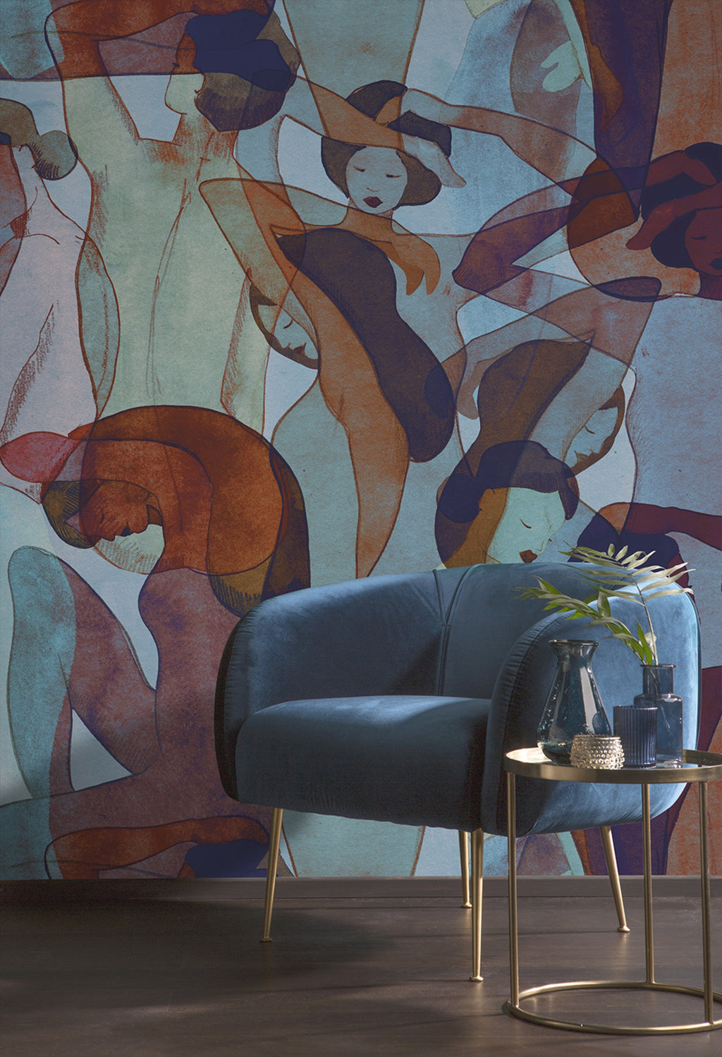 Hookedonwalls Silhouette Models 34871 behang sfeerbeeld