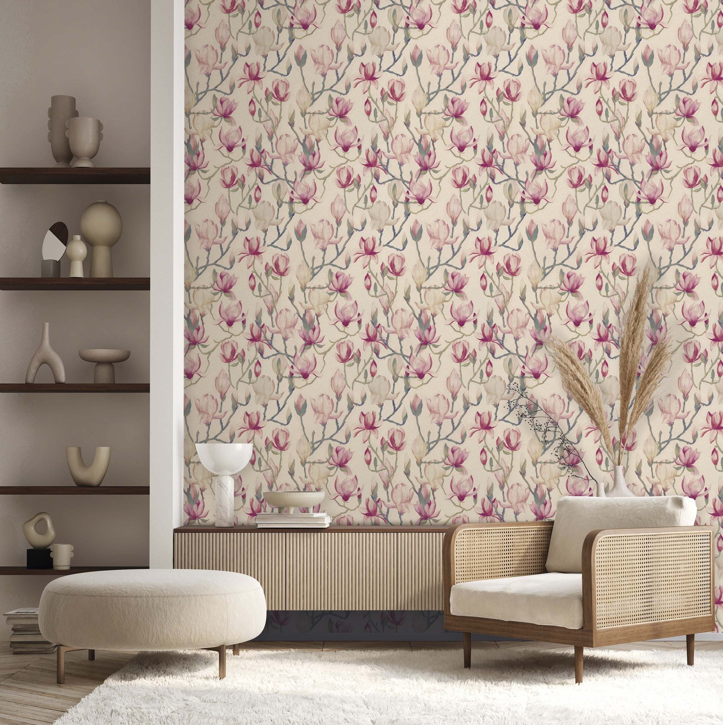 Hookedonwalls Marta Cortese Magnolia 37817 behang sfeerbeeld