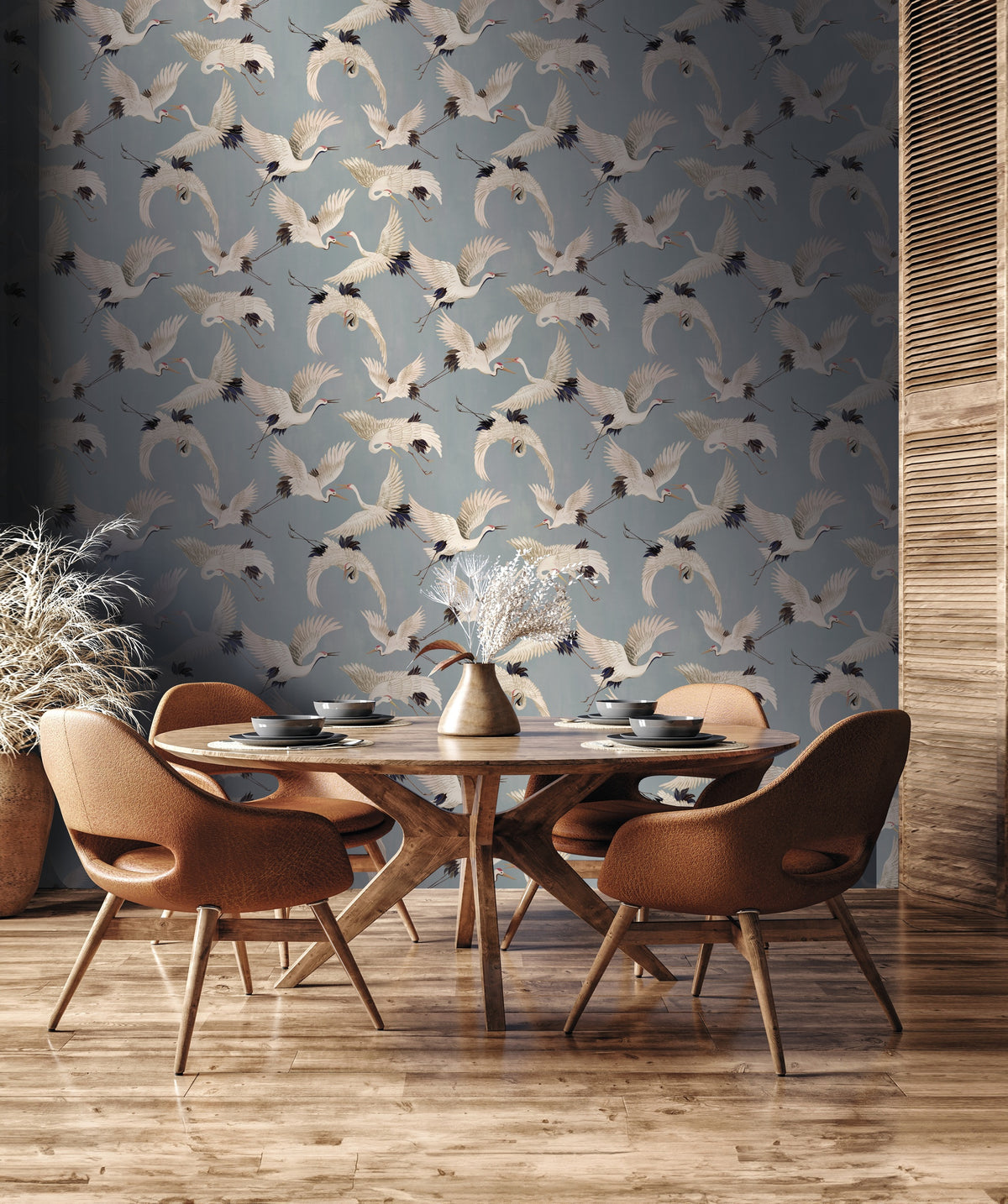 Hookedonwalls Marta Cortese Cranes 37821 behang sfeerbeeld