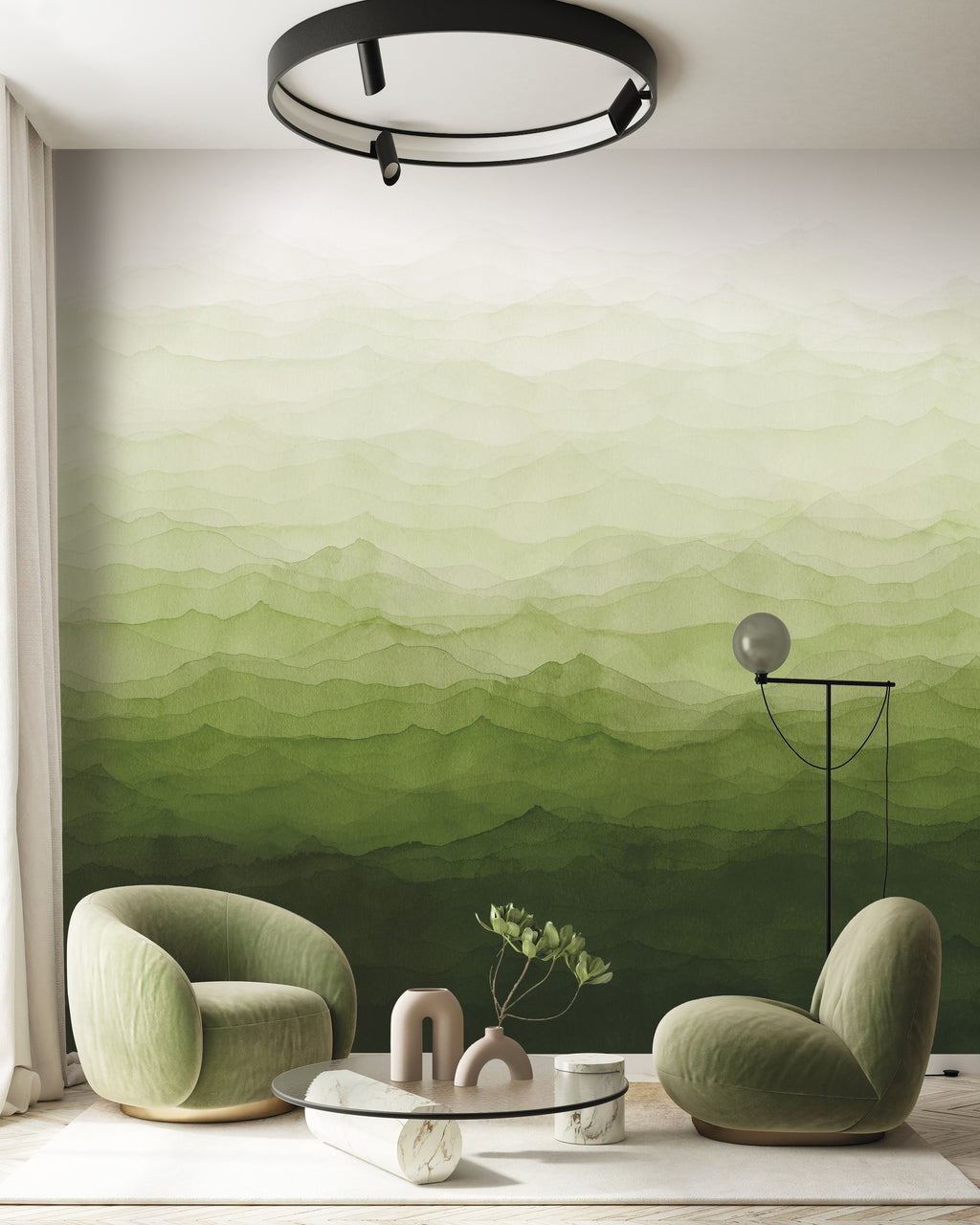 Hookedonwalls Marta Cortese Mist 37881 behang sfeerbeeld