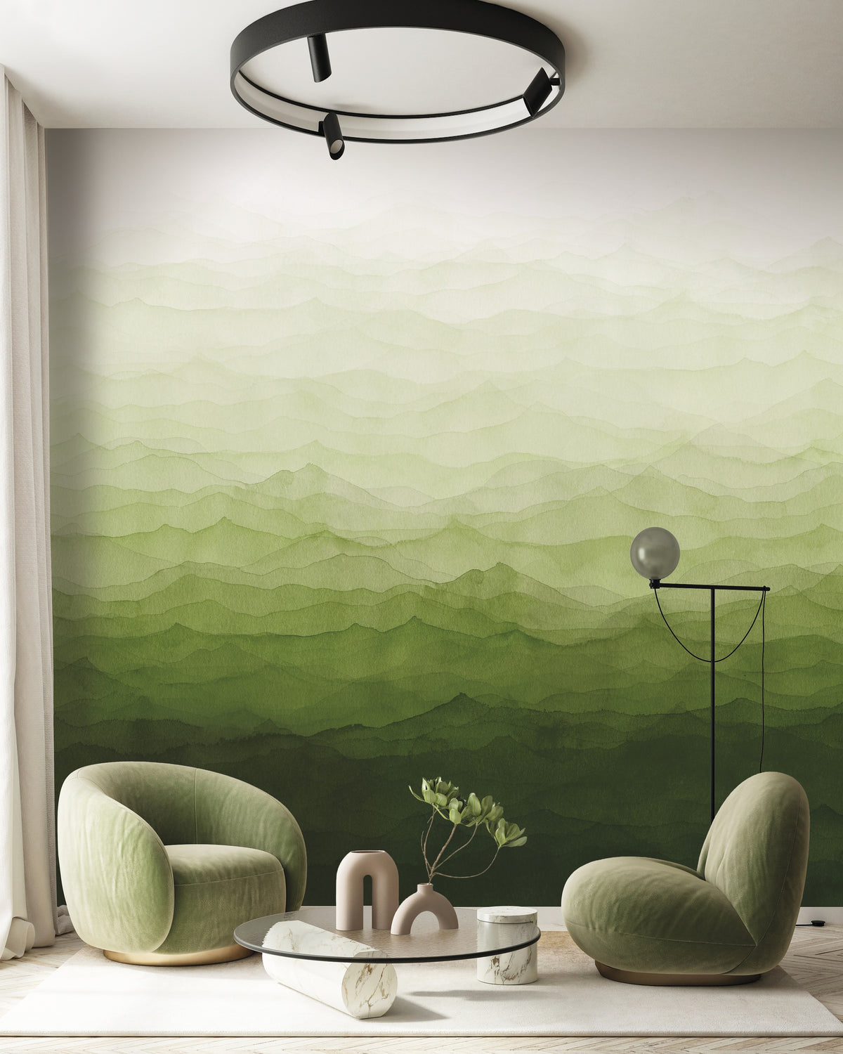 Hookedonwalls Marta Cortese Mist 37881 behang sfeerbeeld