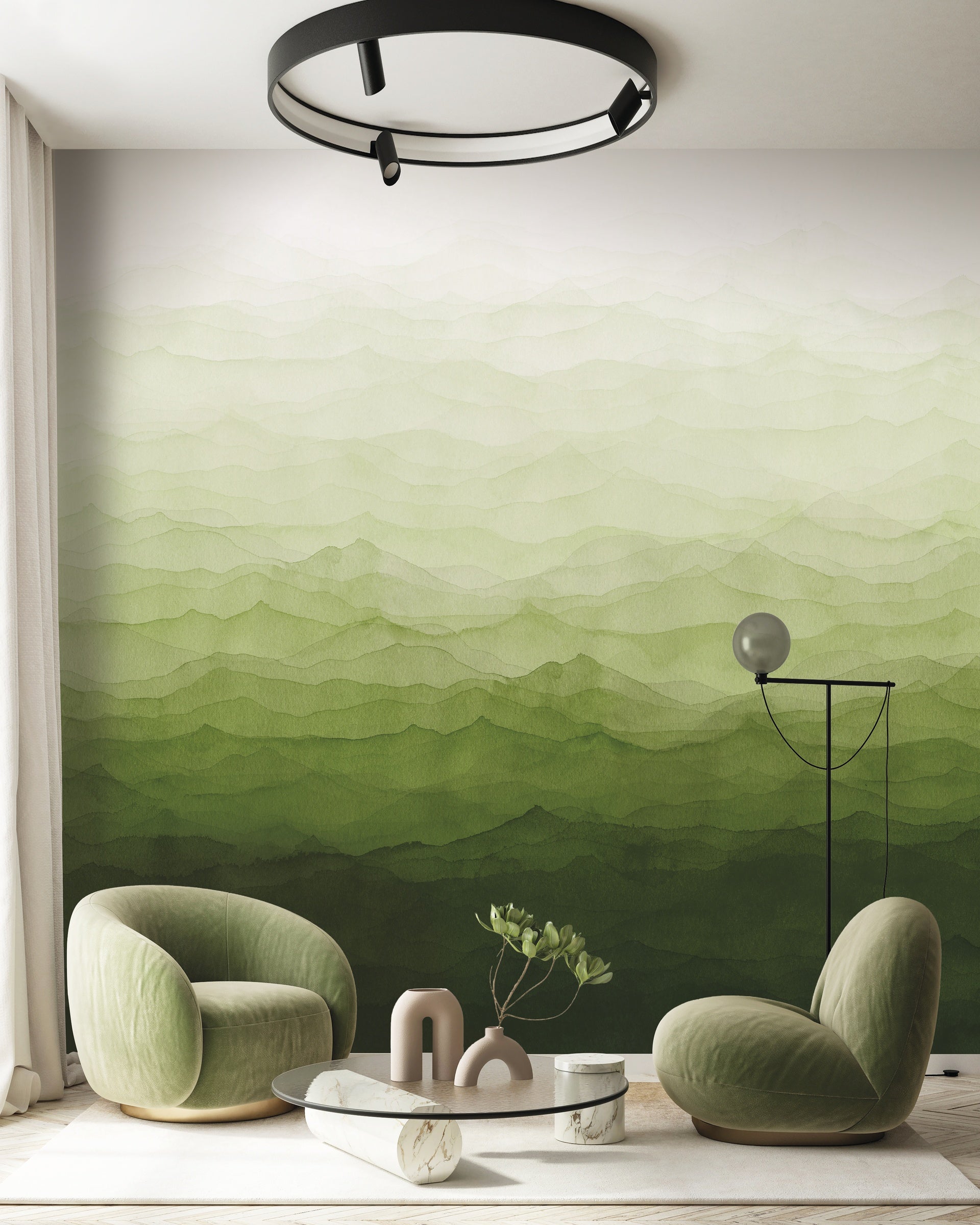 Hookedonwalls Marta Cortese Mist 37881 behang sfeerbeeld