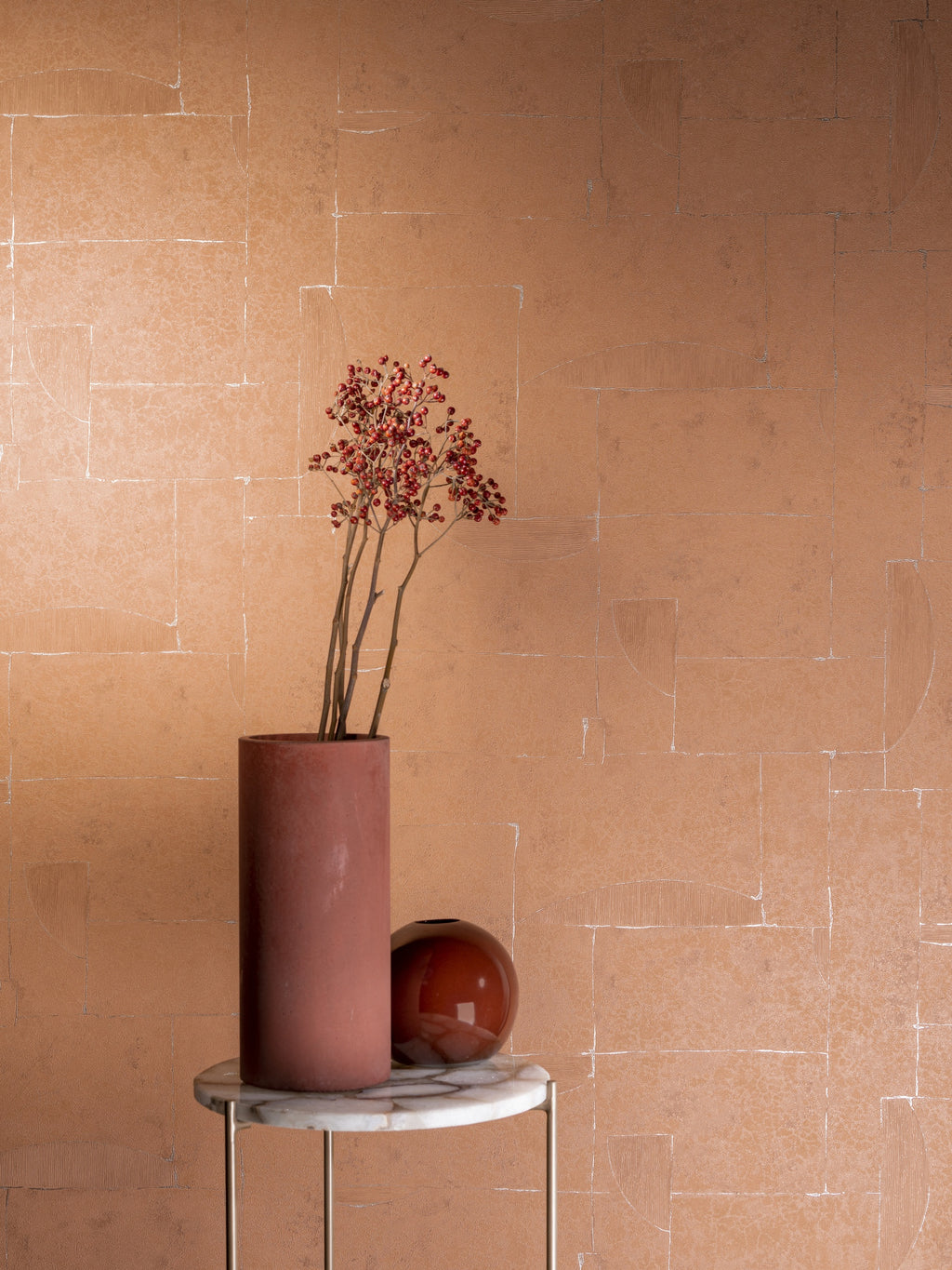 Hookedonwalls Terra Cotta Print 3 42118 behang sfeerbeeld