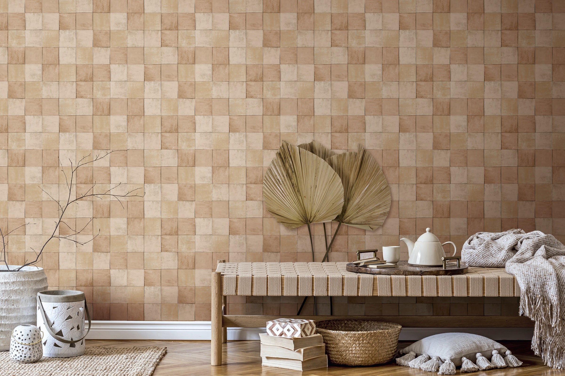 Hookedonwalls Terra Cotta Print 4 42143 behang sfeerbeeld