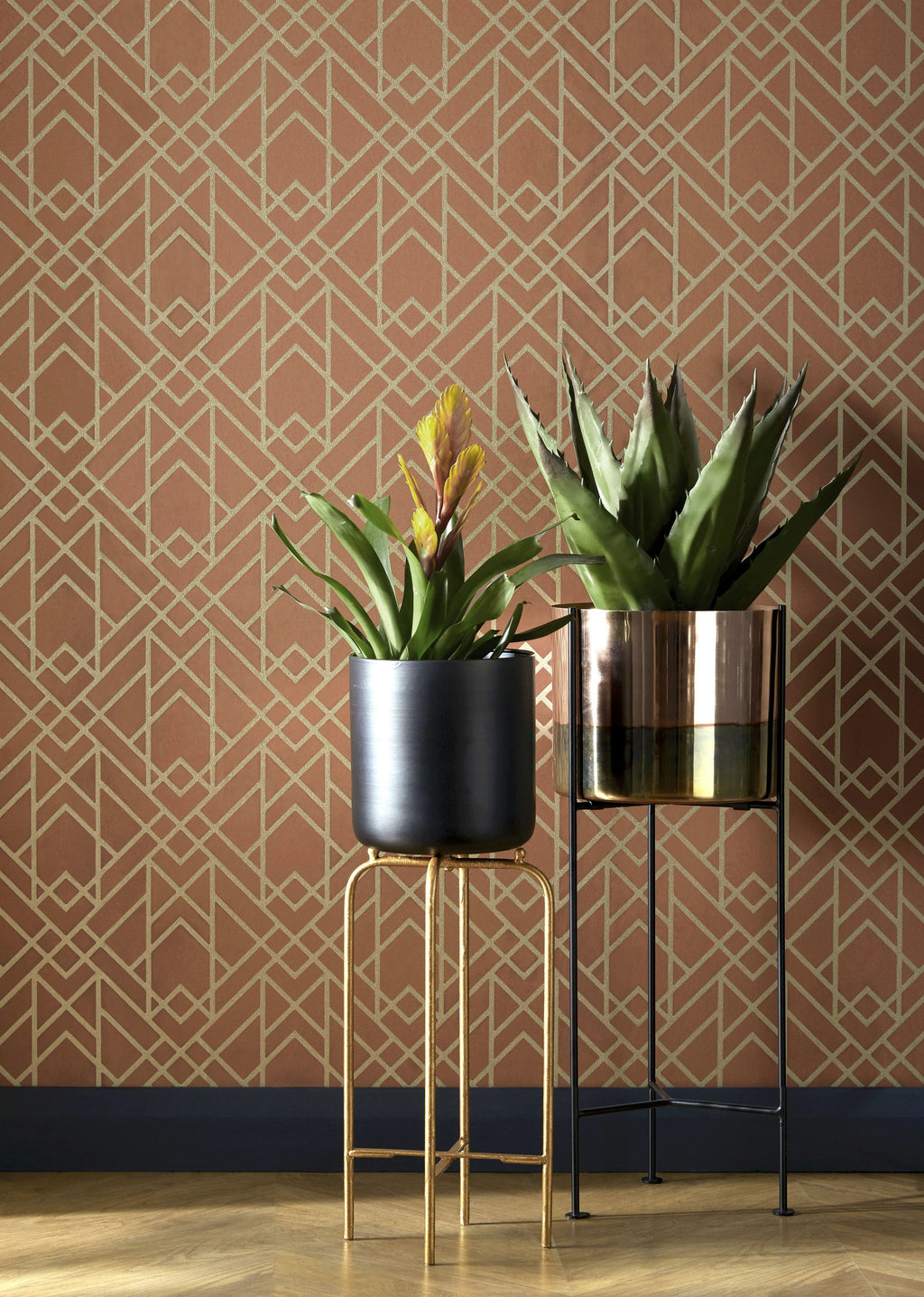 Hookedonwalls Soft Symmetry Art Deco 68650 behang sfeerbeeld