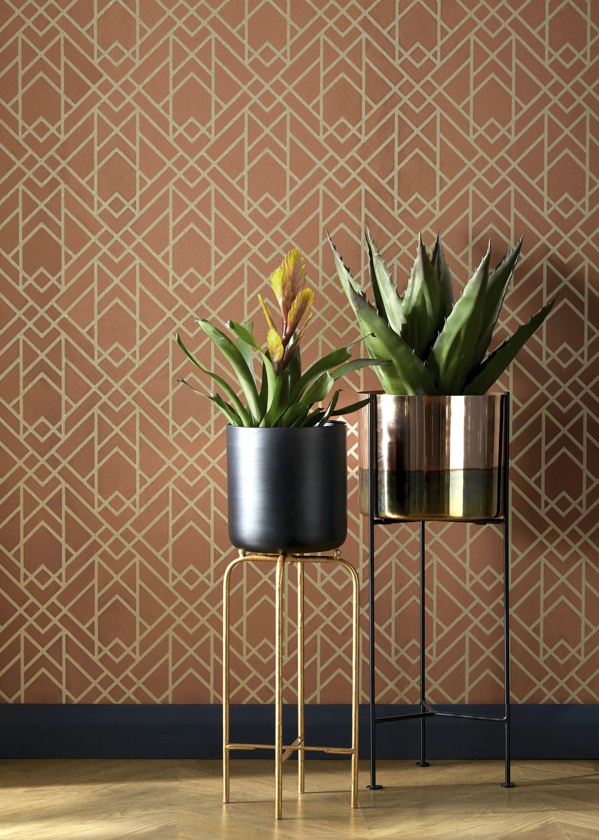 Hookedonwalls Soft Symmetry Art Deco 68650 behang sfeerbeeld