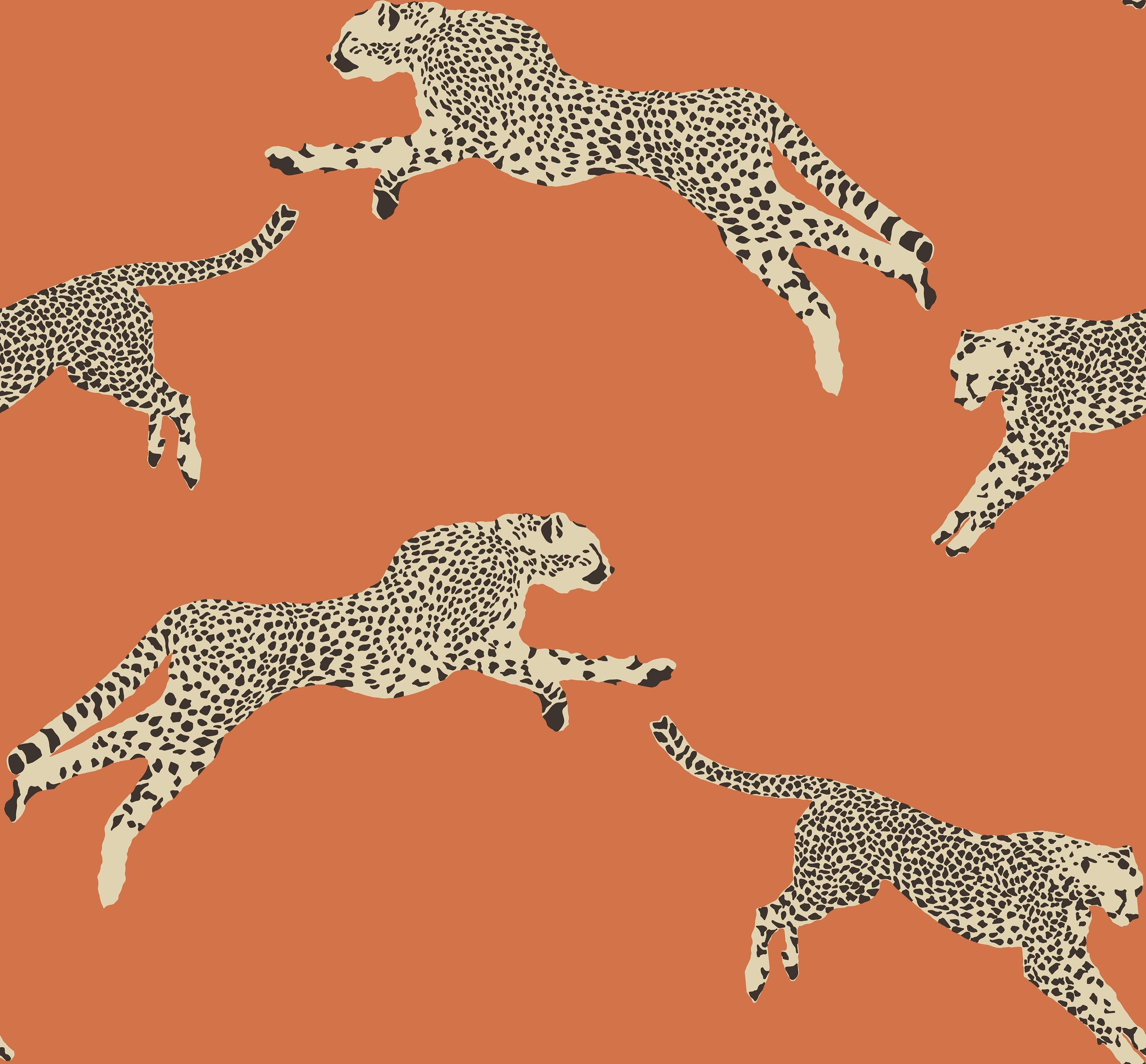 Hookedonwalls Scalamandre Leaping Cheetah JV26017 behang