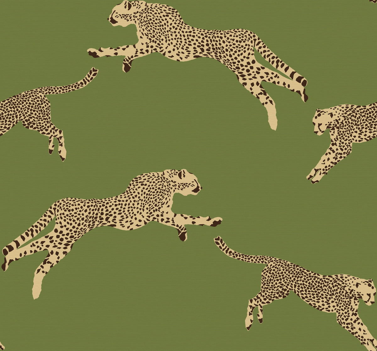 Hookedonwalls Scalamandre Leaping Cheetah JV26024 behang