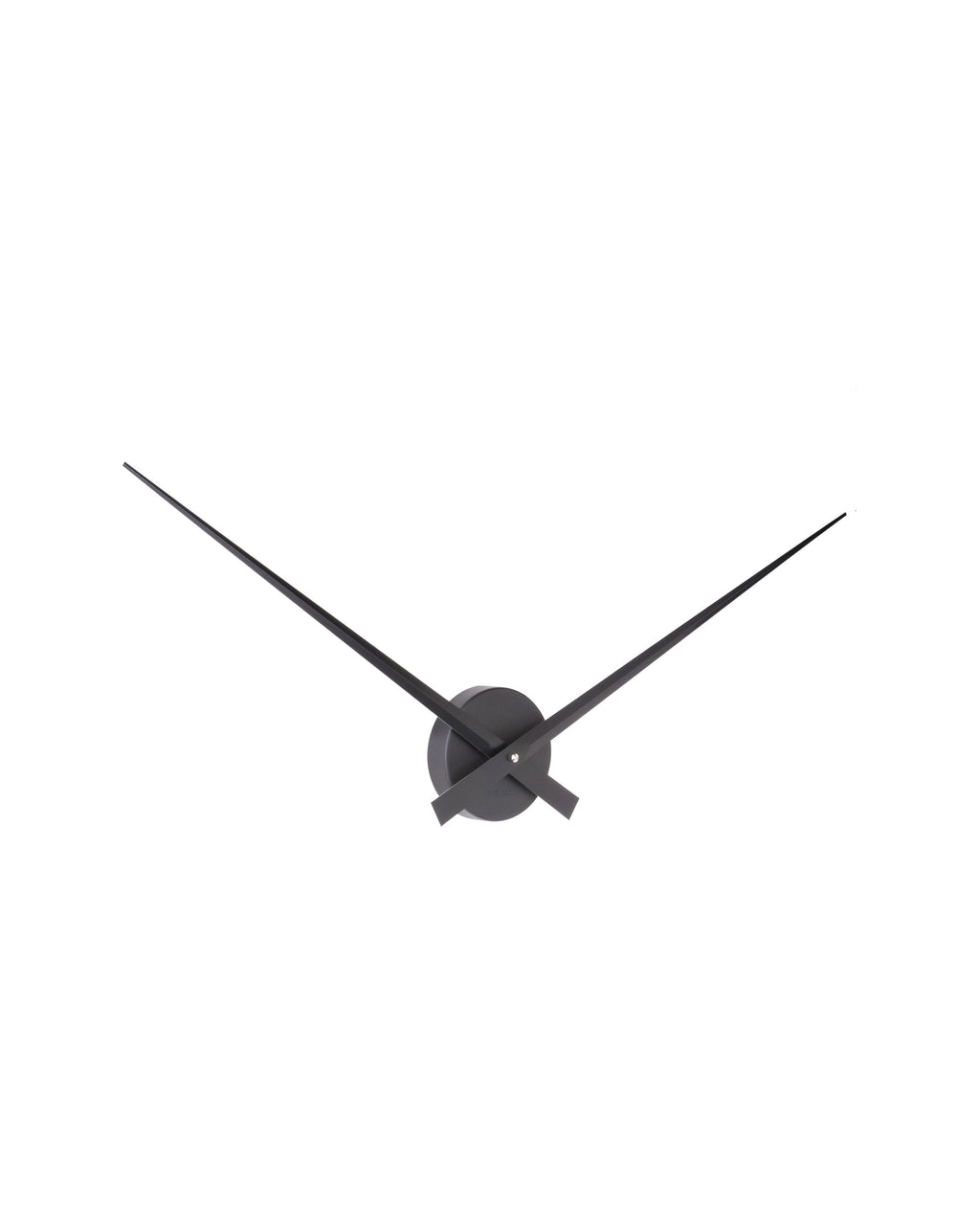 Karlsson wandklok Little Big Time, zwart aluminium, schuin aanzicht