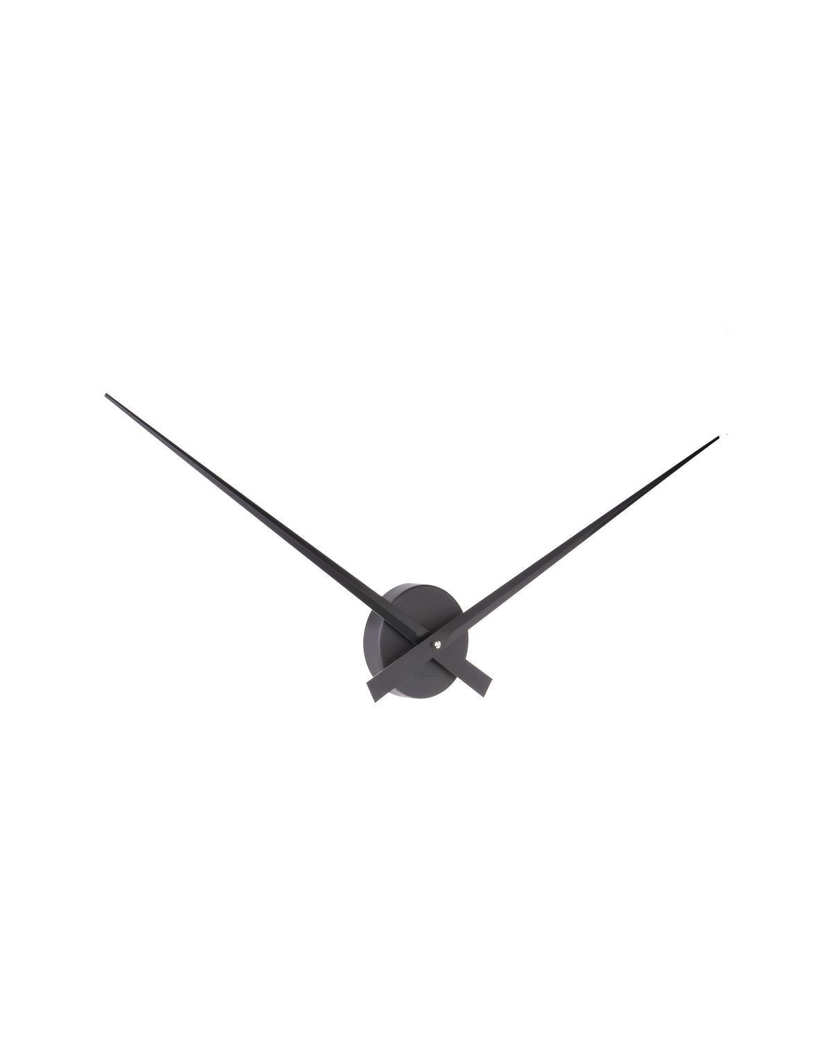Karlsson wandklok Little Big Time, zwart aluminium, schuin aanzicht