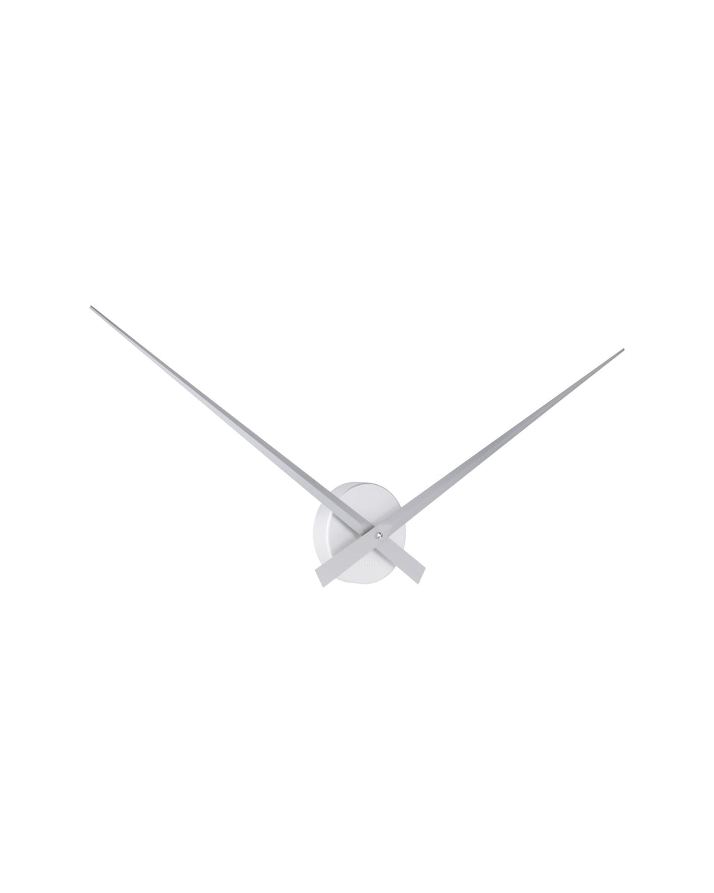 Karlsson wandklok Little Big Time, zilver aluminium, schuin aanzicht