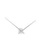 Karlsson wandklok Little Big Time, zilver aluminium, schuin aanzicht