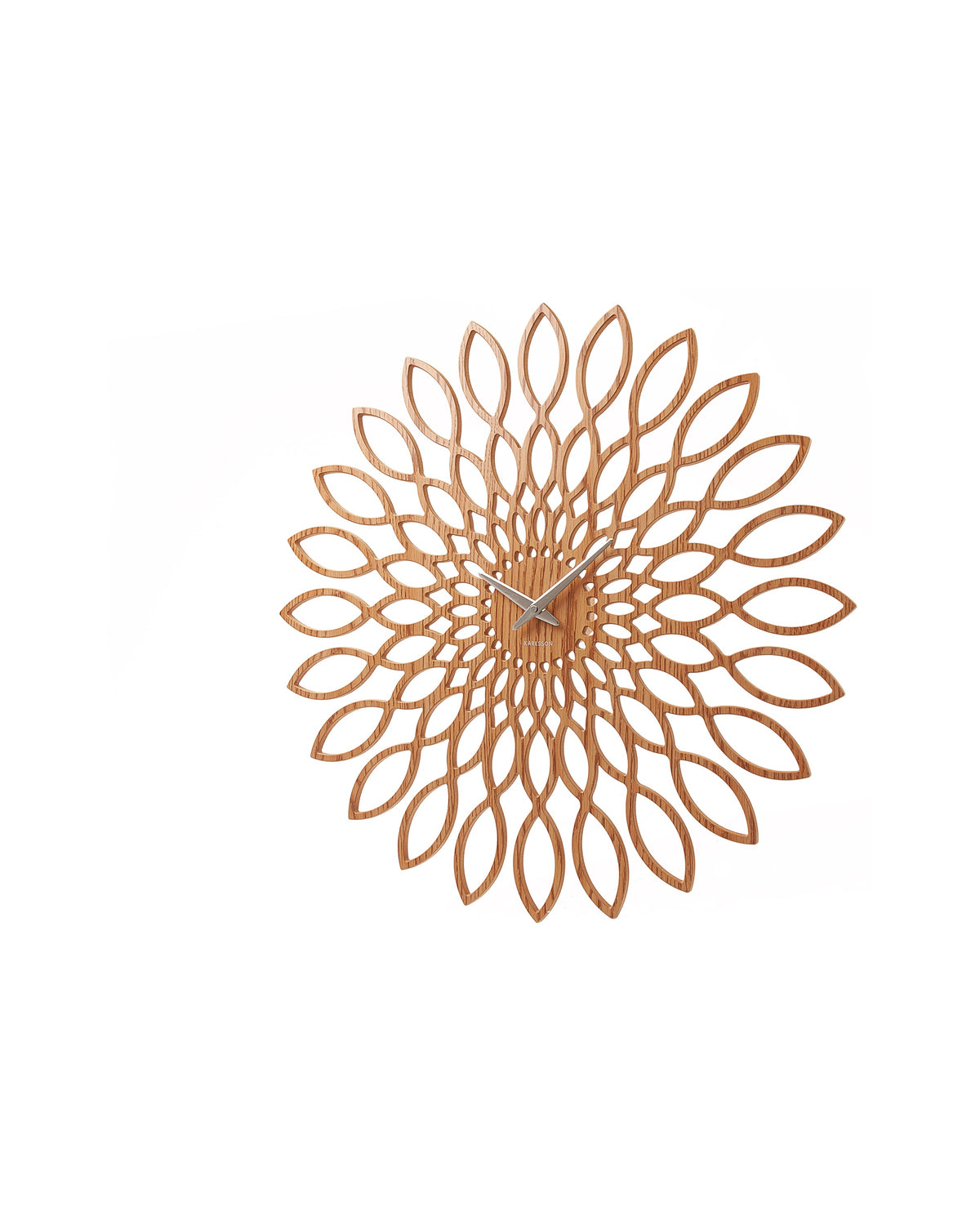 Karlsson wandklok Sunflower MDF, hout finish, vooraanzicht