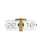 Karlsson flipklok Flip Clock No Case, wit met messing standaard, vooraanzicht
