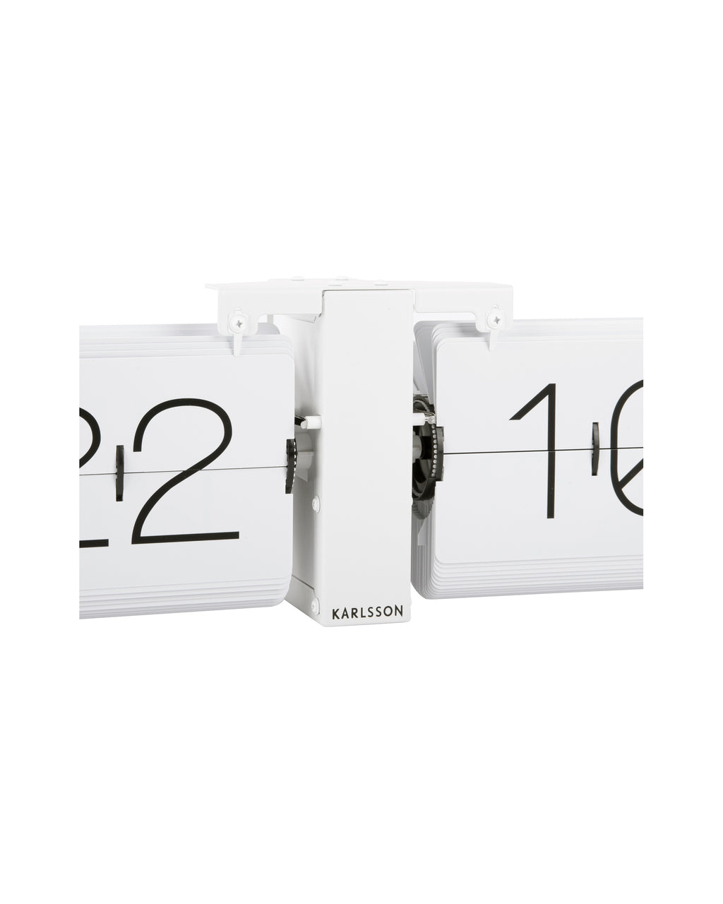 Karlsson flipklok Flip Clock No Case, mat wit met witte standaard, detail