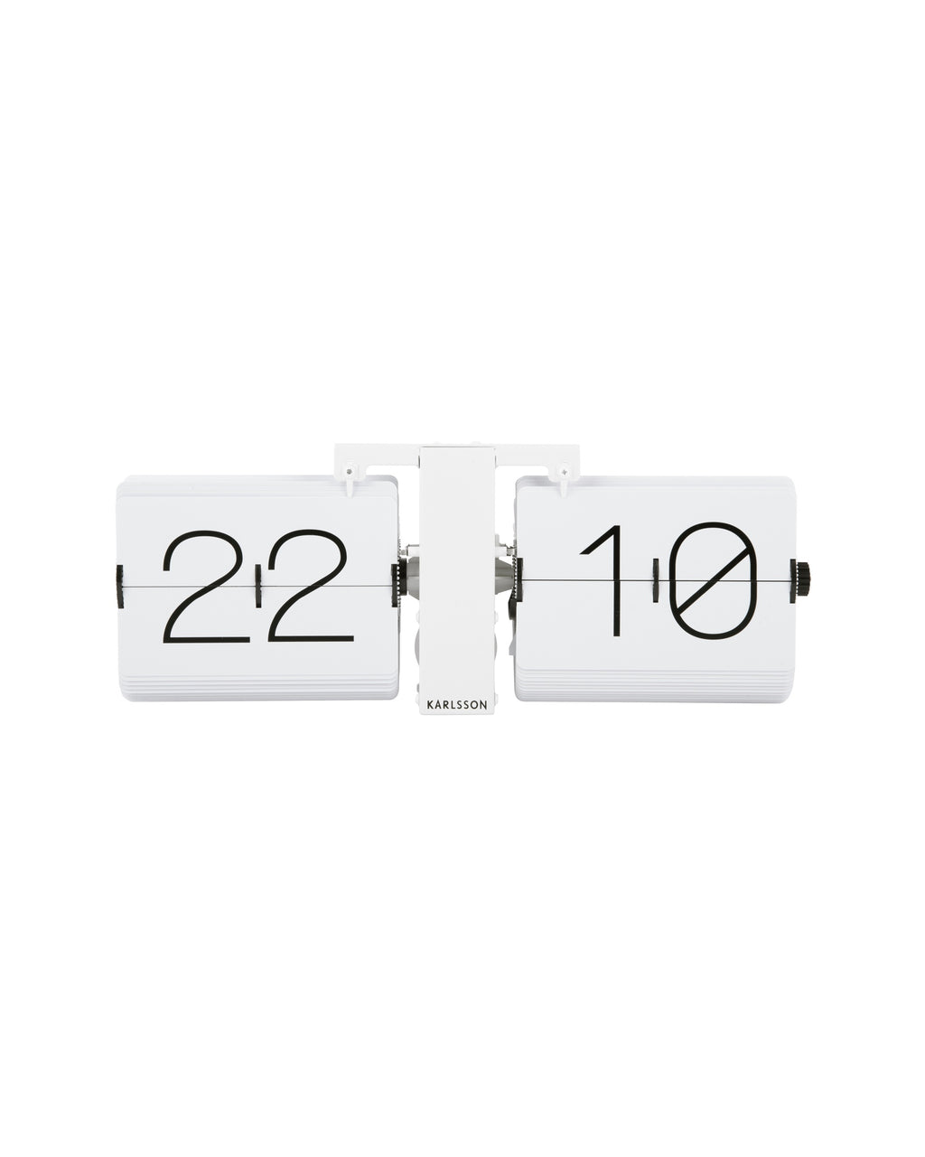 Karlsson flipklok Flip Clock No Case, mat wit met witte standaard, vooraanzicht