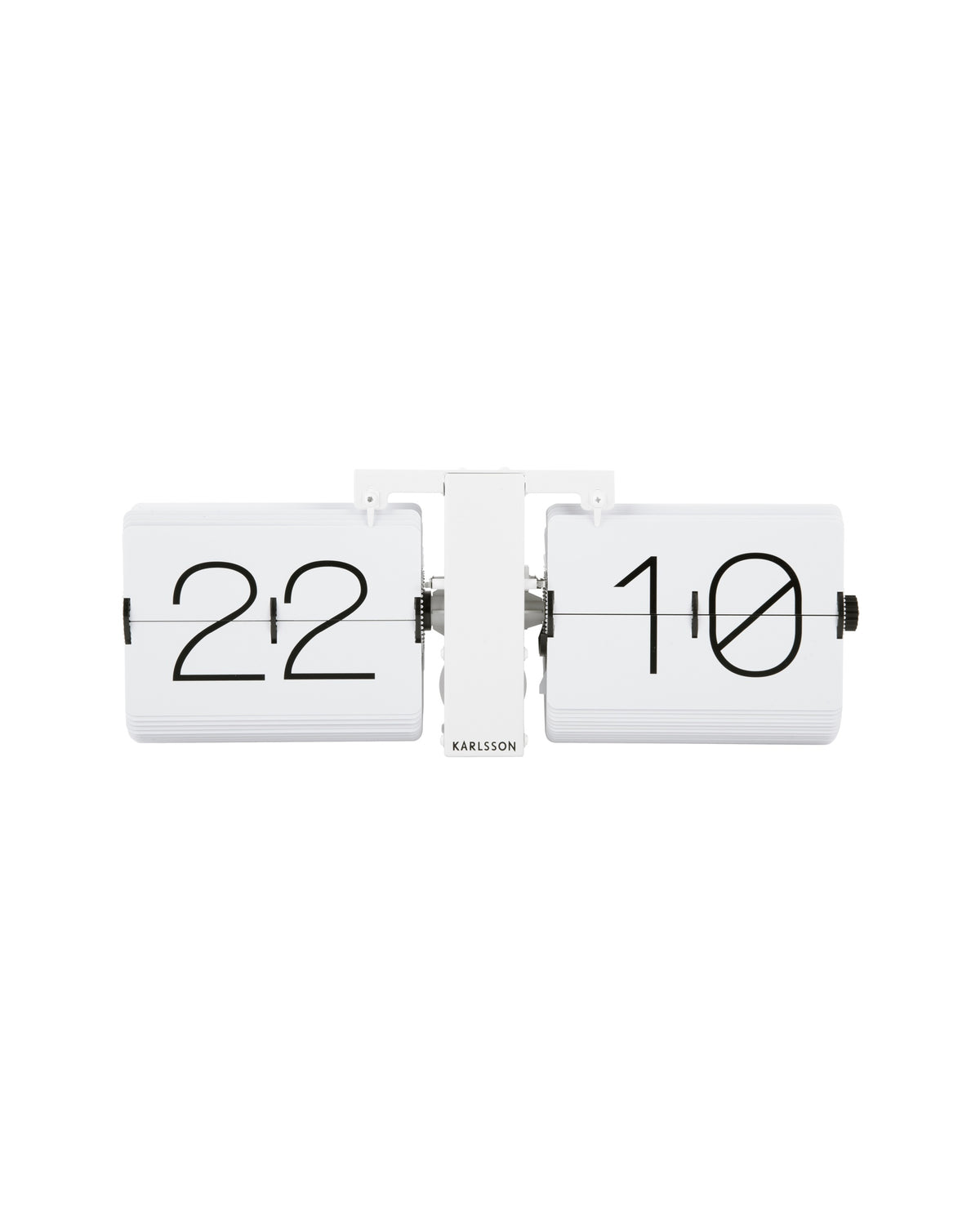 Karlsson flipklok Flip Clock No Case, mat wit met witte standaard, vooraanzicht