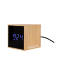 Karlsson wekker Mini Cube, bamboe, schuin vooraanzicht