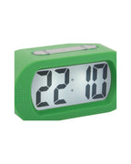 Karlsson wekker Gummy Rubberized, heldergroen, detail: display 22:10 en snooze/light-knop