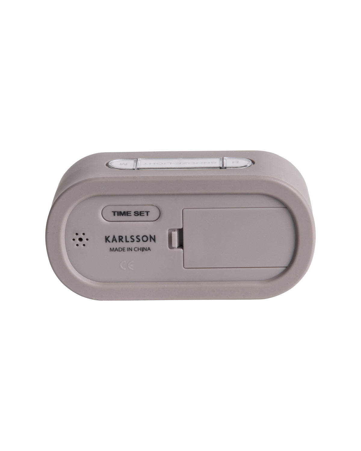 Karlsson wekker Gummy Rubberized, warm grijs, zijaanzicht