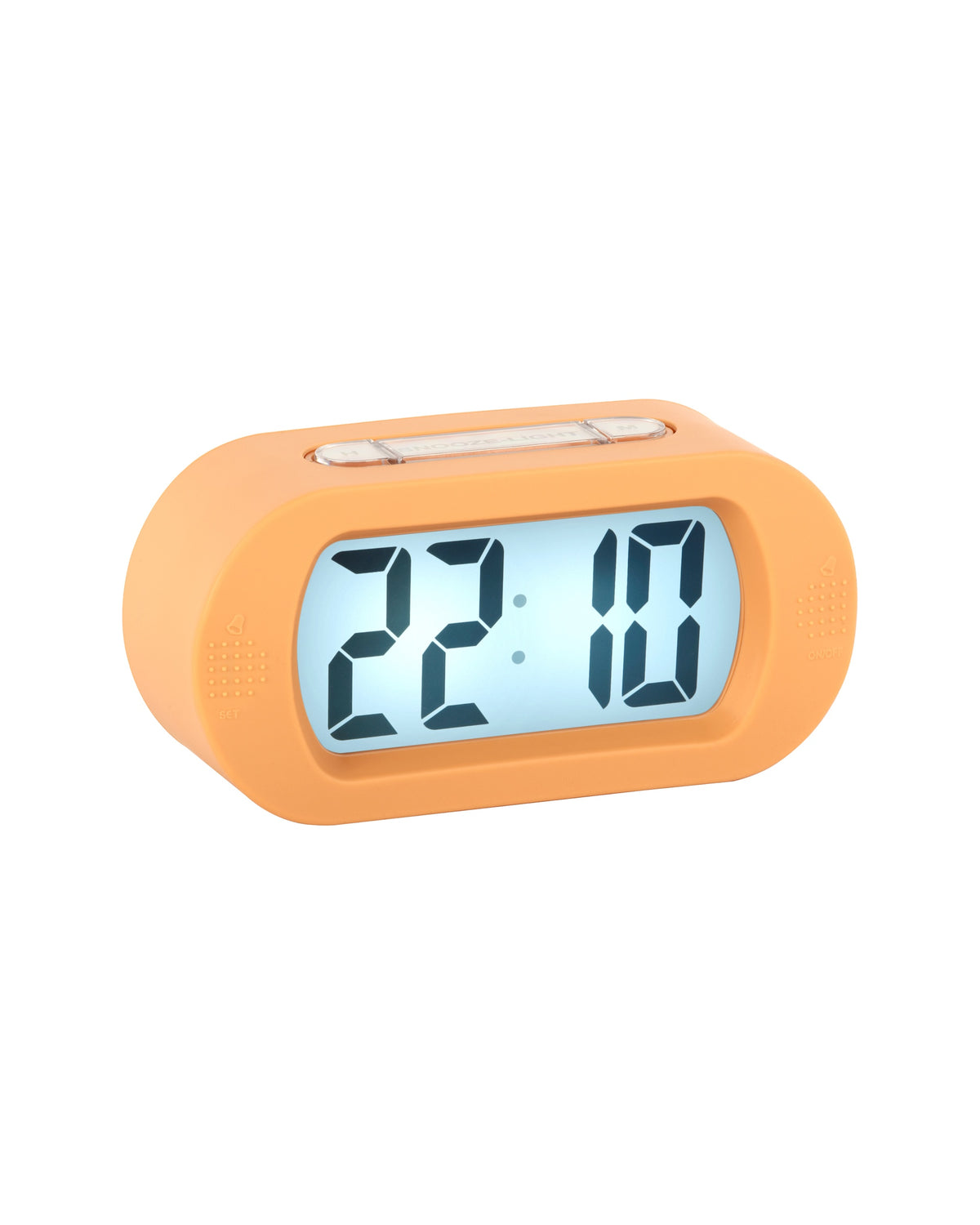 Karlsson wekker Gummy Rubberized, oranje, schuin aanzicht