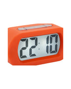 Karlsson wekker Gummy Rubberized, helderoranje, detail: display 22:10 en snooze/light-knop