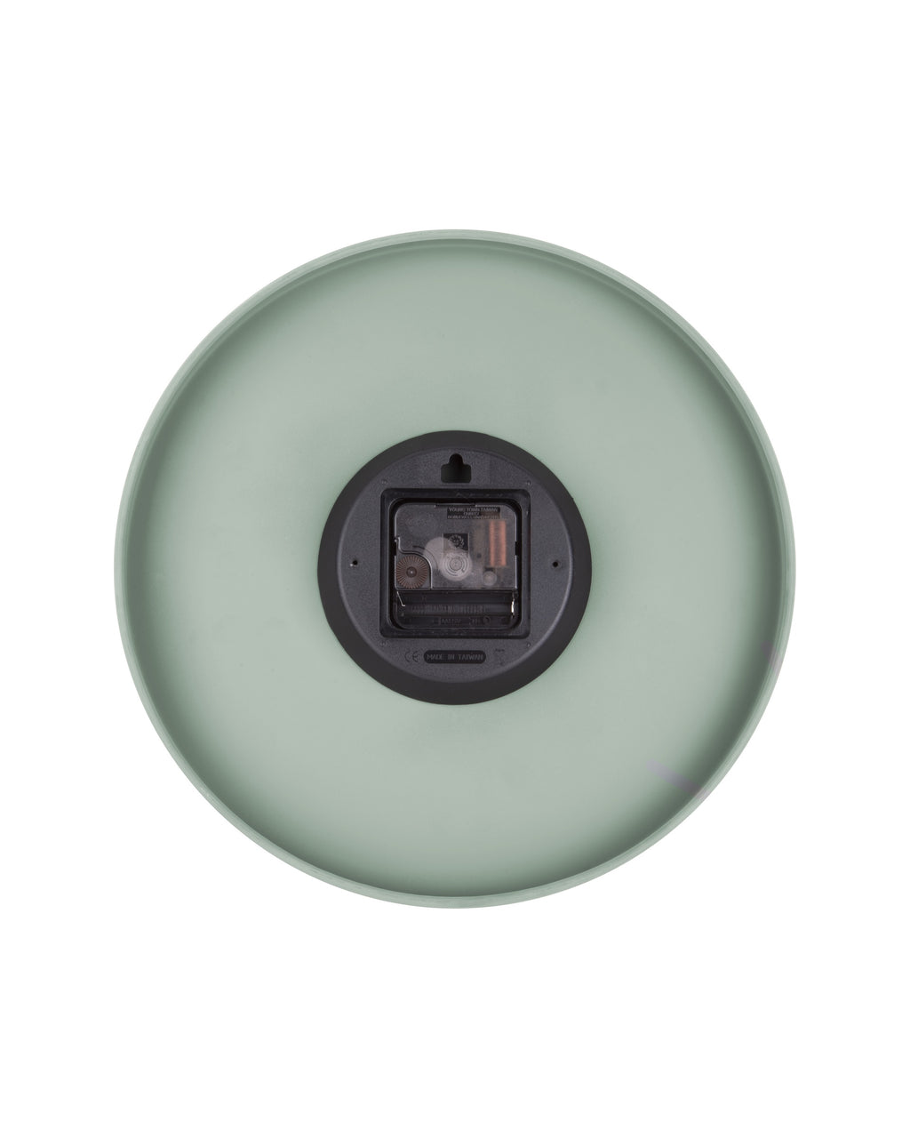 Karlsson wandklok Charm Small, groen, achterkant met batterijvak en ophangoog