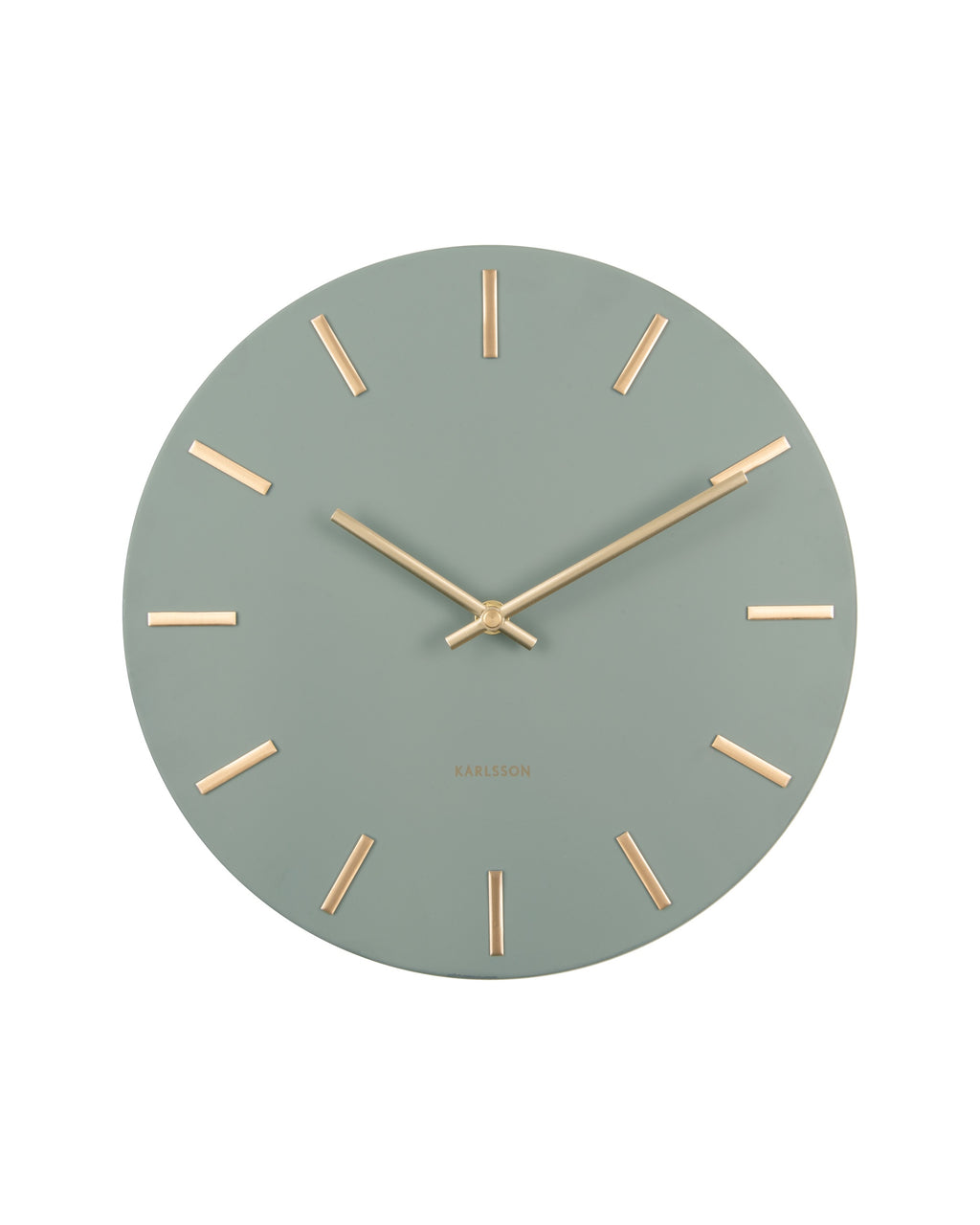 Karlsson wandklok Charm Small, groen, vooraanzicht