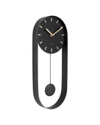 Karlsson wandklok Pendulum Charm, staal zwart, schuin vooraanzicht