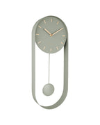 Karlsson wandklok Pendulum Charm, staal jungle groen, schuin vooraanzicht