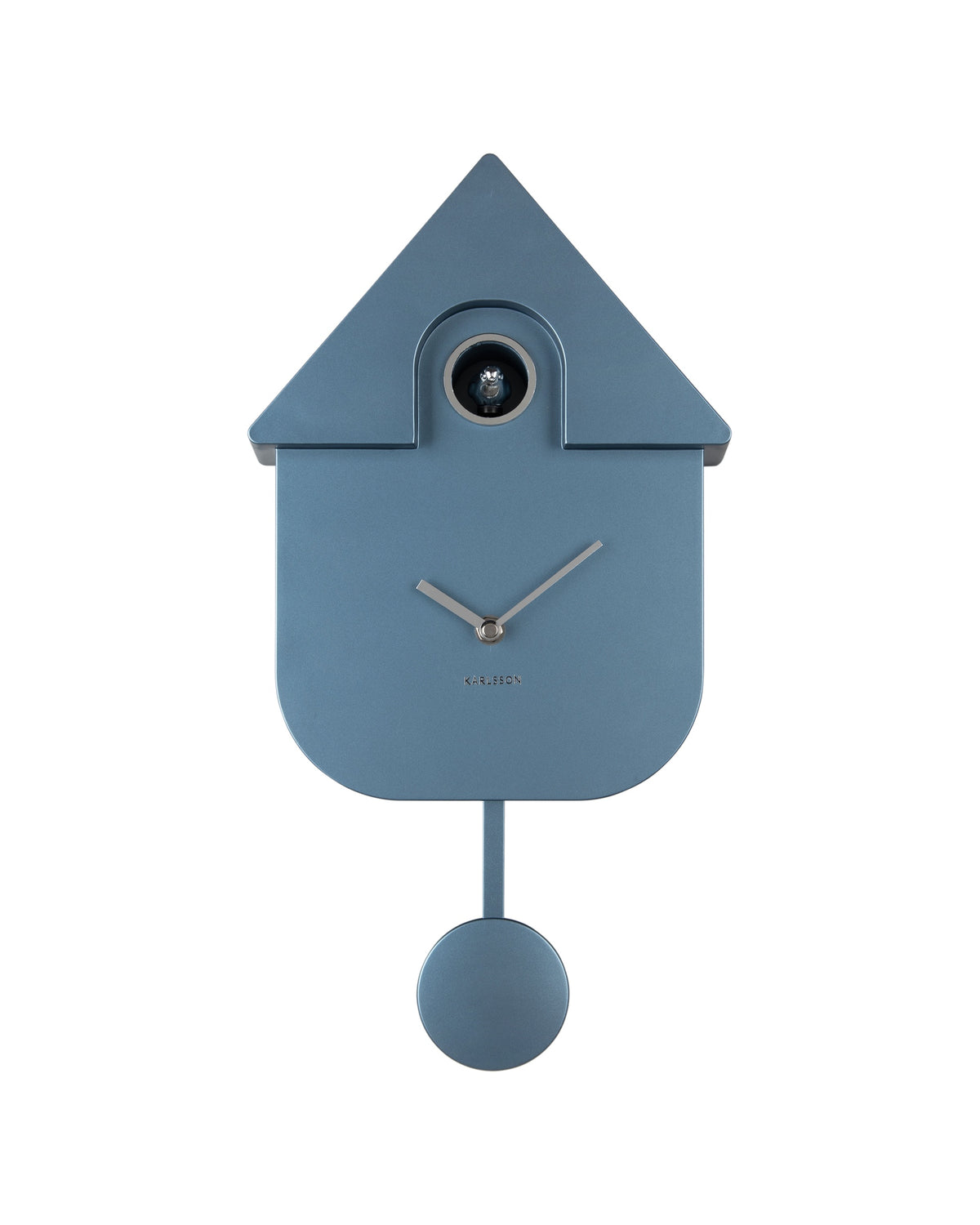 Karlsson koekoeksklok Modern Cuckoo, donkerblauw abs metallic, vooraanzicht
