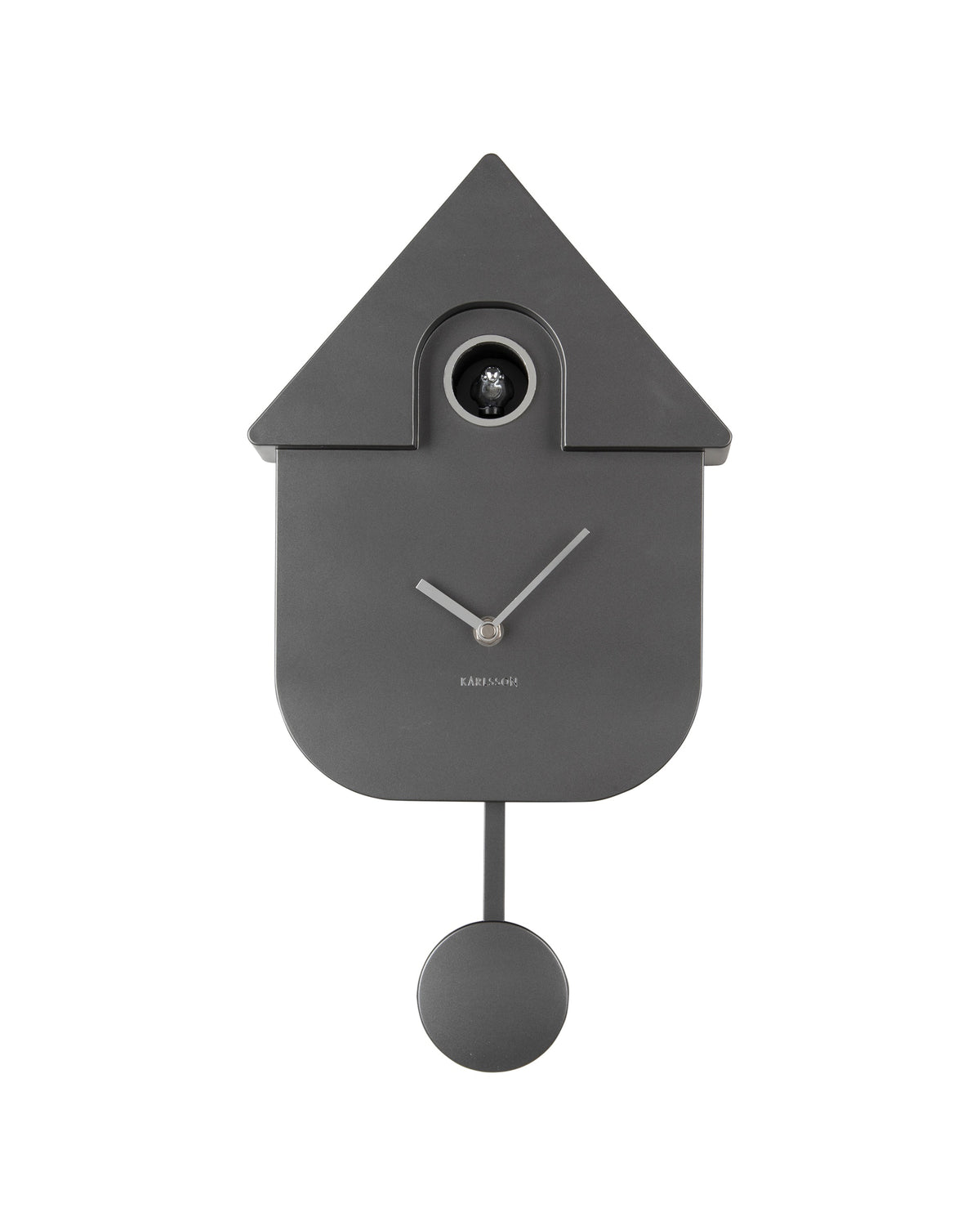Karlsson koekoeksklok Modern Cuckoo, donkergrijs abs metallic, vooraanzicht