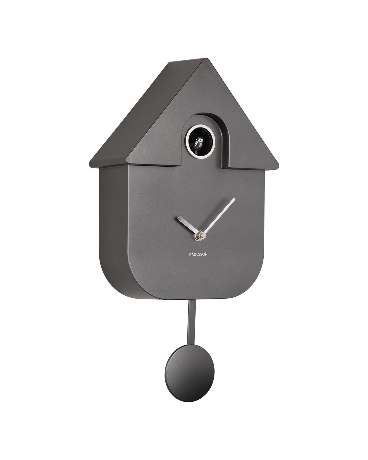 Karlsson koekoeksklok Modern Cuckoo, donkergrijs abs metallic, vooraanzicht
