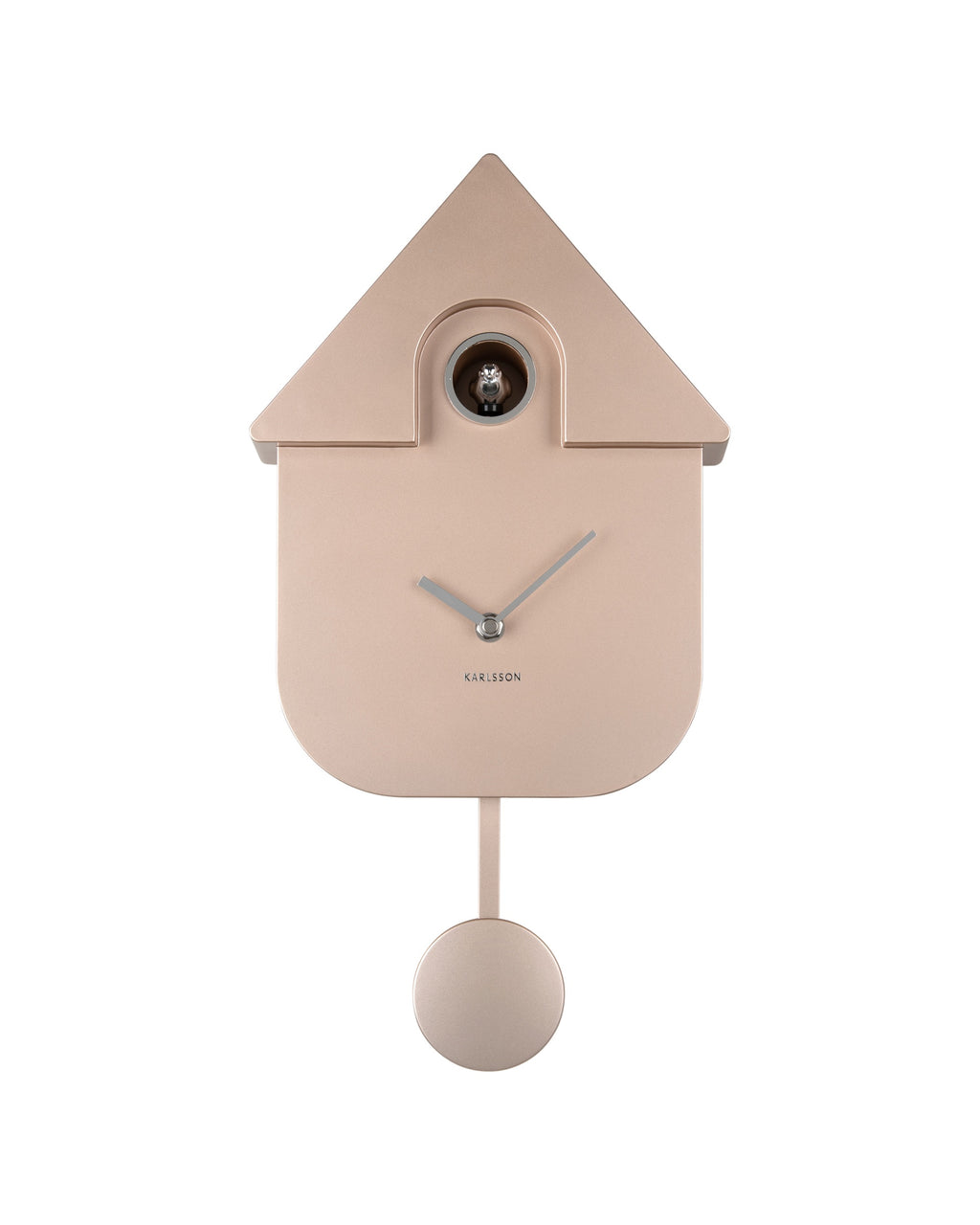Karlsson koekoeksklok Modern Cuckoo, rosé goud abs metallic, vooraanzicht