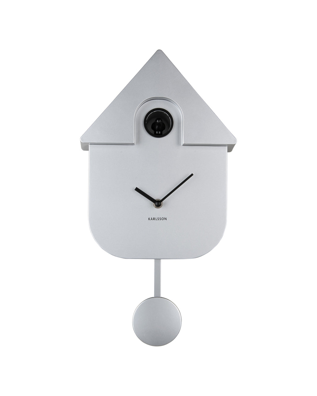 Karlsson koekoeksklok Modern Cuckoo, zilver abs metallic, vooraanzicht