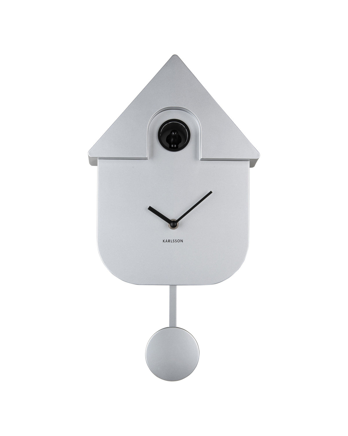 Karlsson koekoeksklok Modern Cuckoo, zilver abs metallic, vooraanzicht