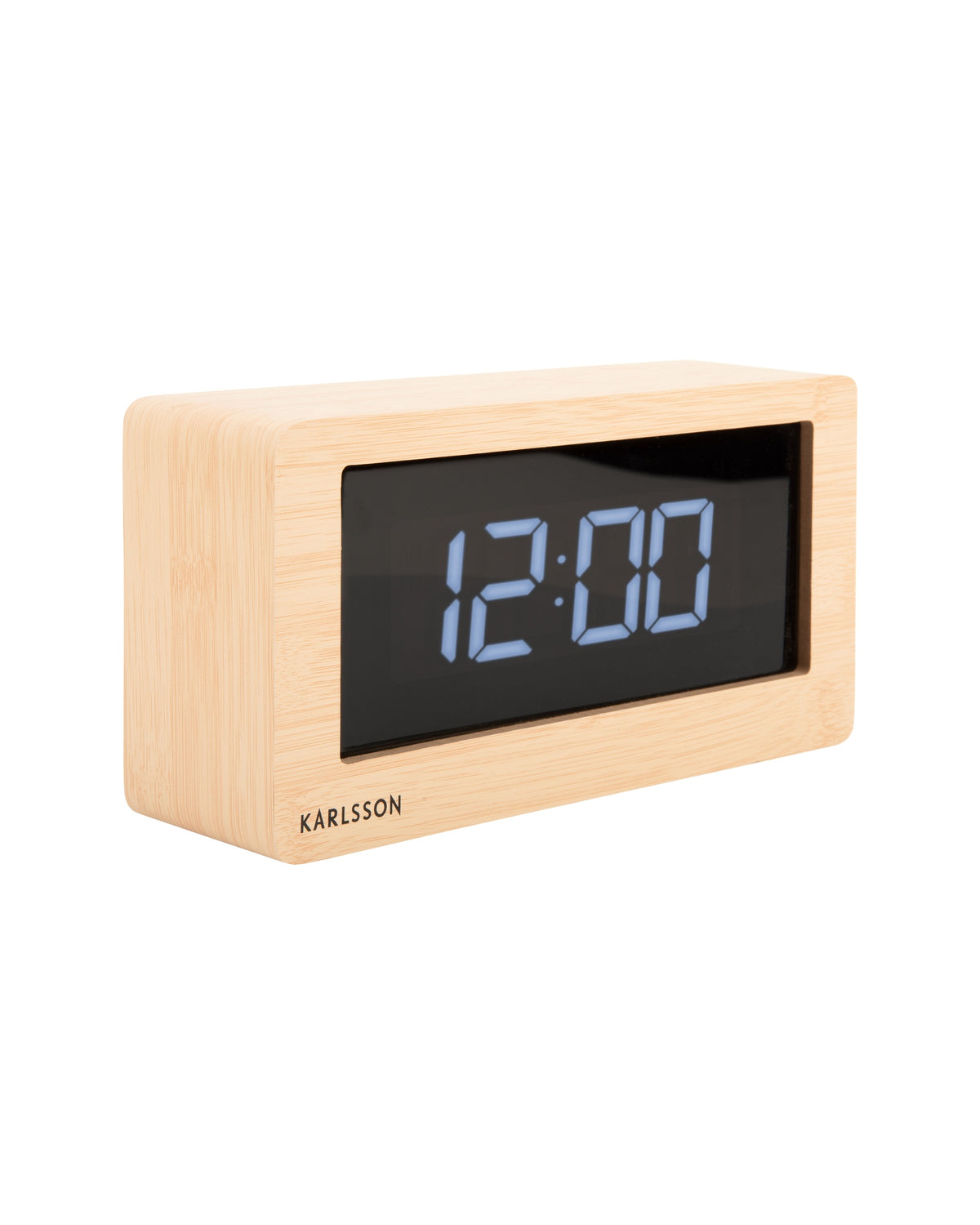 Karlsson tafelklok Boxed Led, licht hout fineer, schuin aanzicht