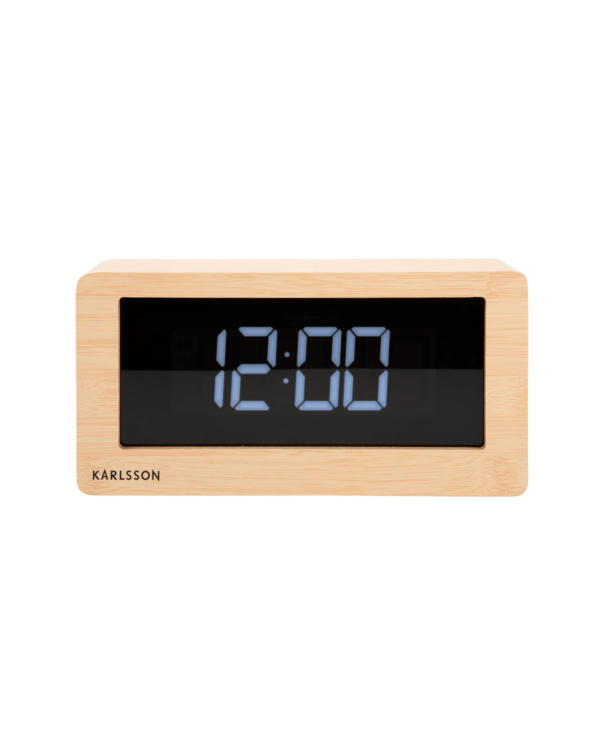 Karlsson tafelklok Boxed Led, licht hout fineer, vooraanzicht
