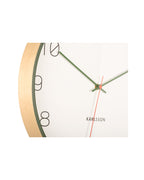 Karlsson wandklok Joy, hout groen, detail