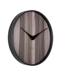 Karlsson wandklok Wood Melange, donker hout, schuin aanzicht