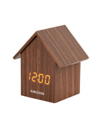 Karlsson wekker House Led, donker hout fineer, zijaanzicht