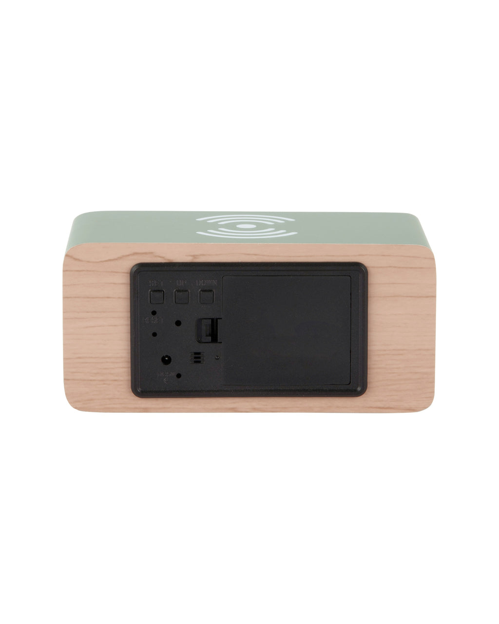Karlsson wekker Block LED met draadloze oplader, jungle groen, achterkant